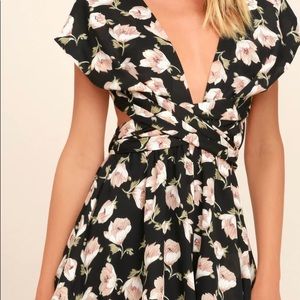 Lulu's convertible floral wrap romper